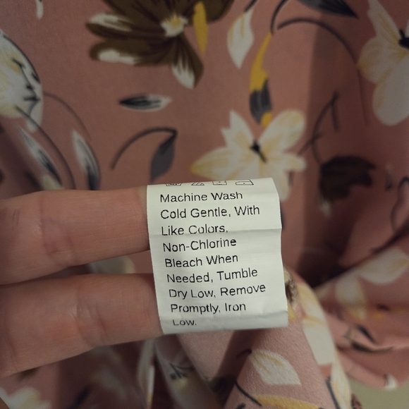 Shein Women Dusty Pink Boho Batwing Short Sleeve Floral Top Size Medium - Picture 6 of 7